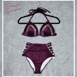 Victoria’s Secret PINK Archive Bikini Set Small DD Top High Waist Bottom NWT